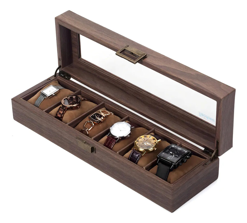 Porta Relojes de 6 Puestos en Madera
