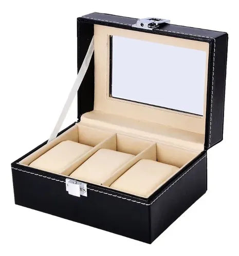 Porta Relojes de 3 Puestos en cuero